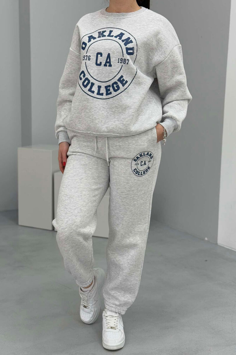 OAKLAND LOGO SWEATSHIRT+TROUSERS WOMEN SET LIGHT GREY/GZ - 5