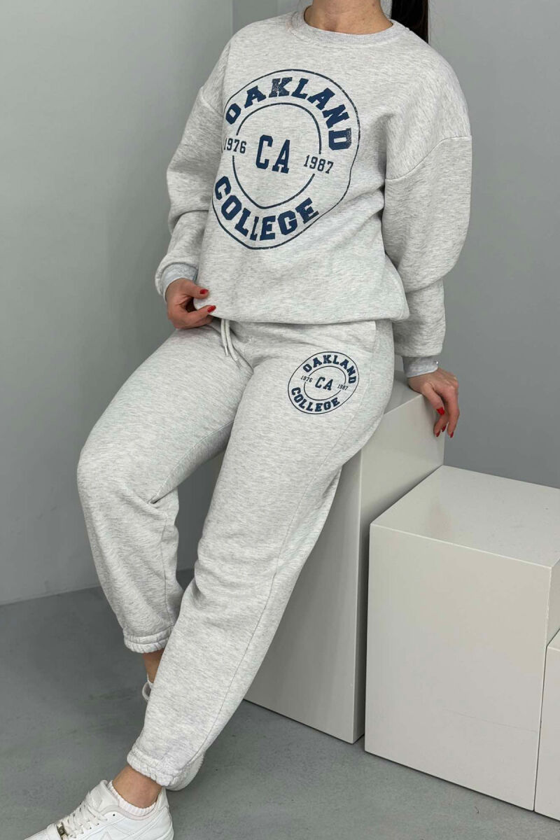 OAKLAND LOGO SWEATSHIRT+TROUSERS WOMEN SET LIGHT GREY/GZ - 6