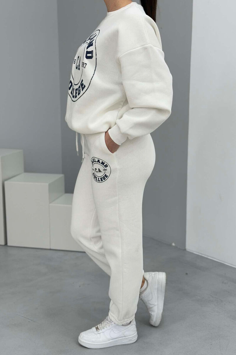 OAKLAND LOGO SWEATSHIRT+TROUSERS WOMEN SET WHITE-E BARDHE - 4