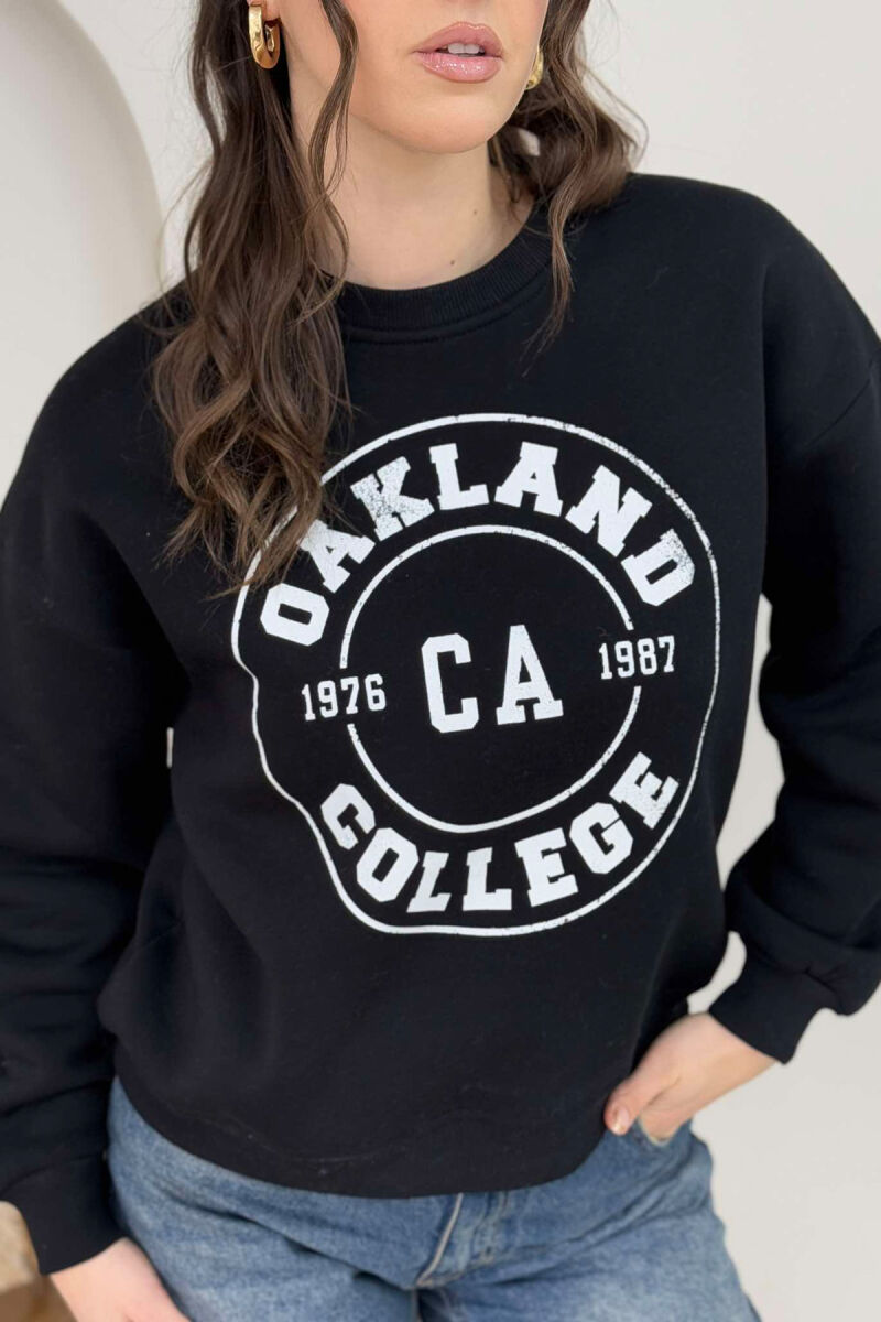 OAKLAND LOGO WOMEN SWEATSHIRT BLACK/ E ZEZE - 4