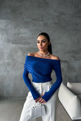 OFF SHOULDER ONE COLOR BODY BLUE/BLU 