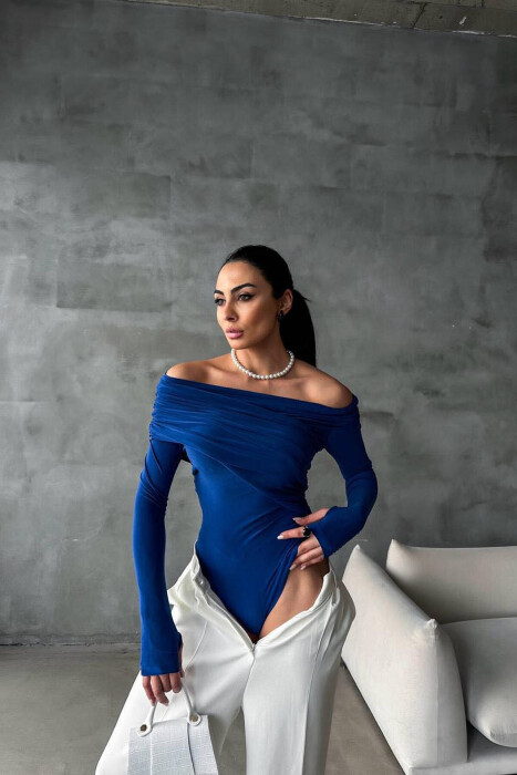 OFF SHOULDER ONE COLOR BODY BLUE/BLU - 3