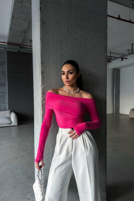 OFF SHOULDER ONE COLOR BODY FUCHSIA/CIKLAMI 