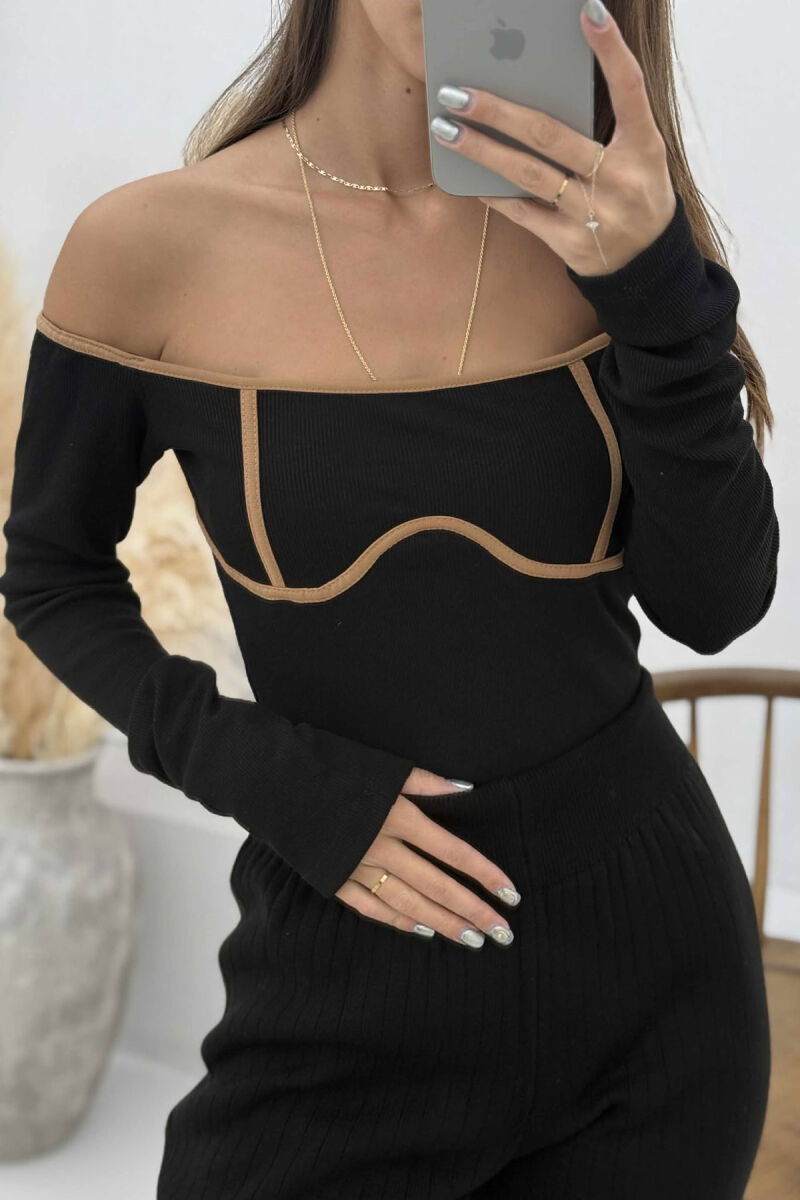 OFF SHOULDER ONE COLOR WOMEN BODY BLACK/ E ZEZE - 4