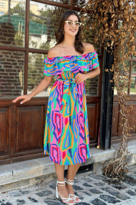 OFF SHOULDER WOMEN DRESS MULTIPLE/SHNGJ 
