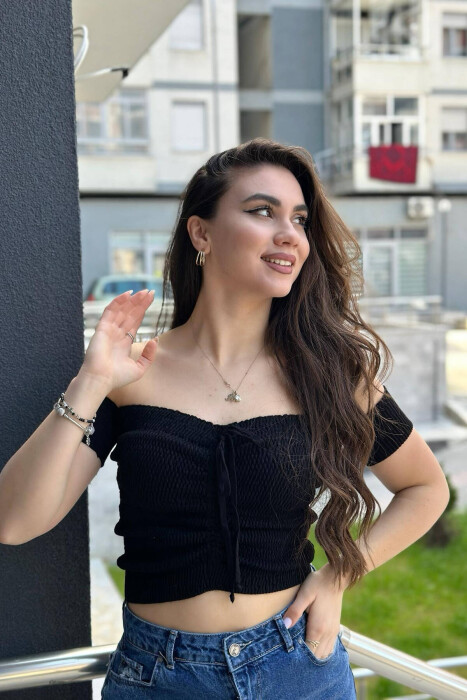 OFF SHOULDER WOMEN TANK TOPS BLACK/ E ZEZE - KLAUDIO FASHION