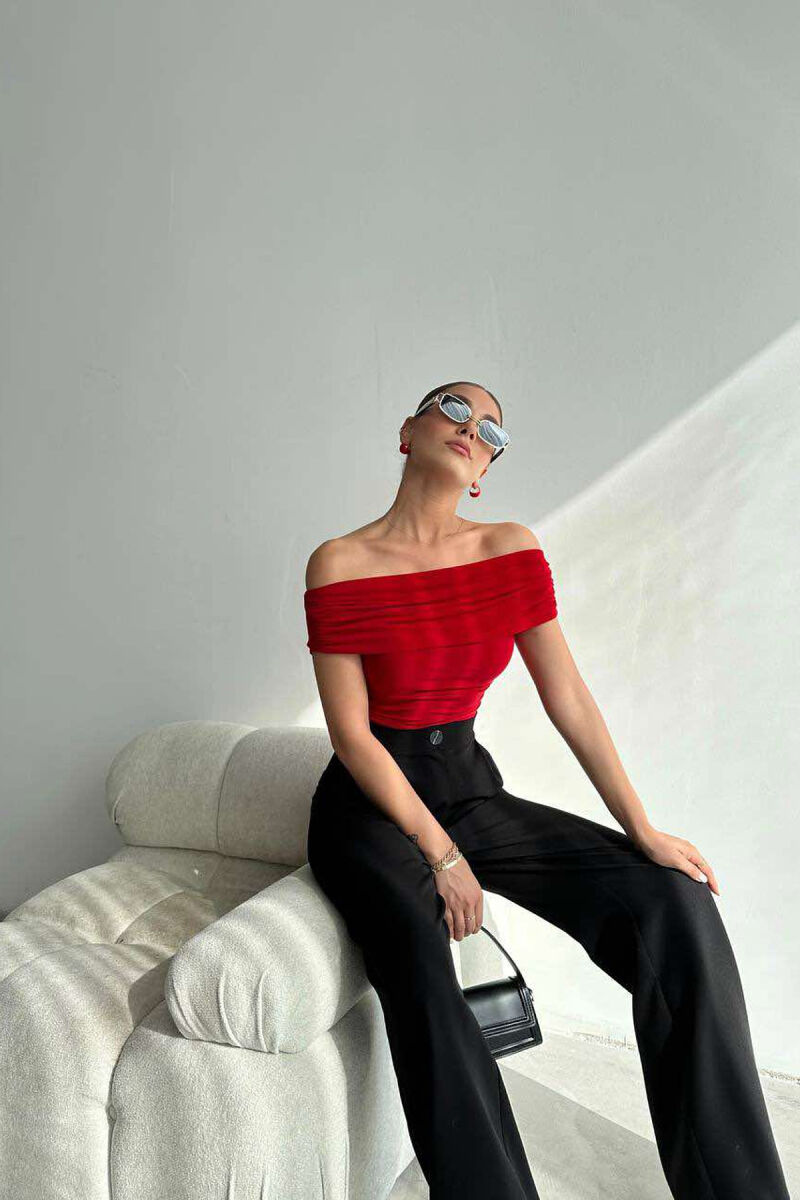 OFF THE SHOULDER ONE COLOR WOMEN BODY RED/E KUQE - 1