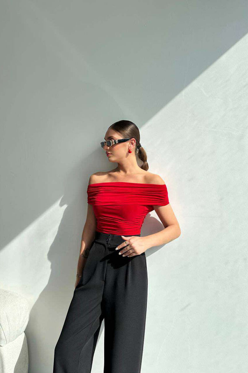 OFF THE SHOULDER ONE COLOR WOMEN BODY RED/E KUQE - 2