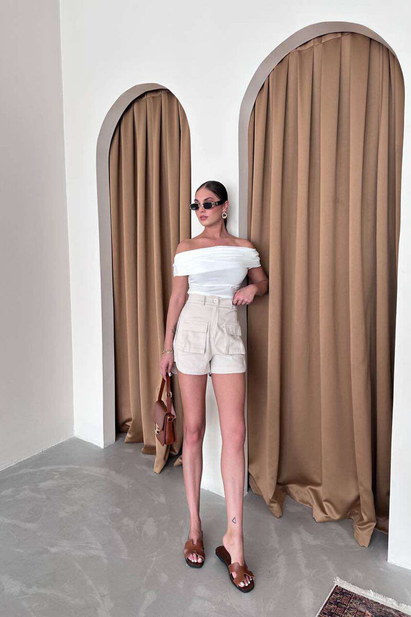 OFF THE SHOULDER ONE COLOR WOMEN BODY WHITE-E BARDHE - 2