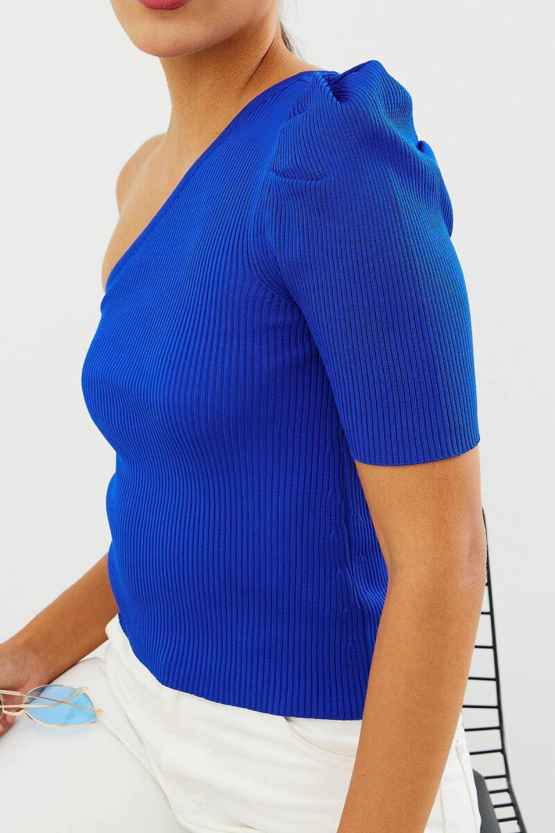 ONE ARM SIMPLE WOMAN TOP BLUE/BLU - 3