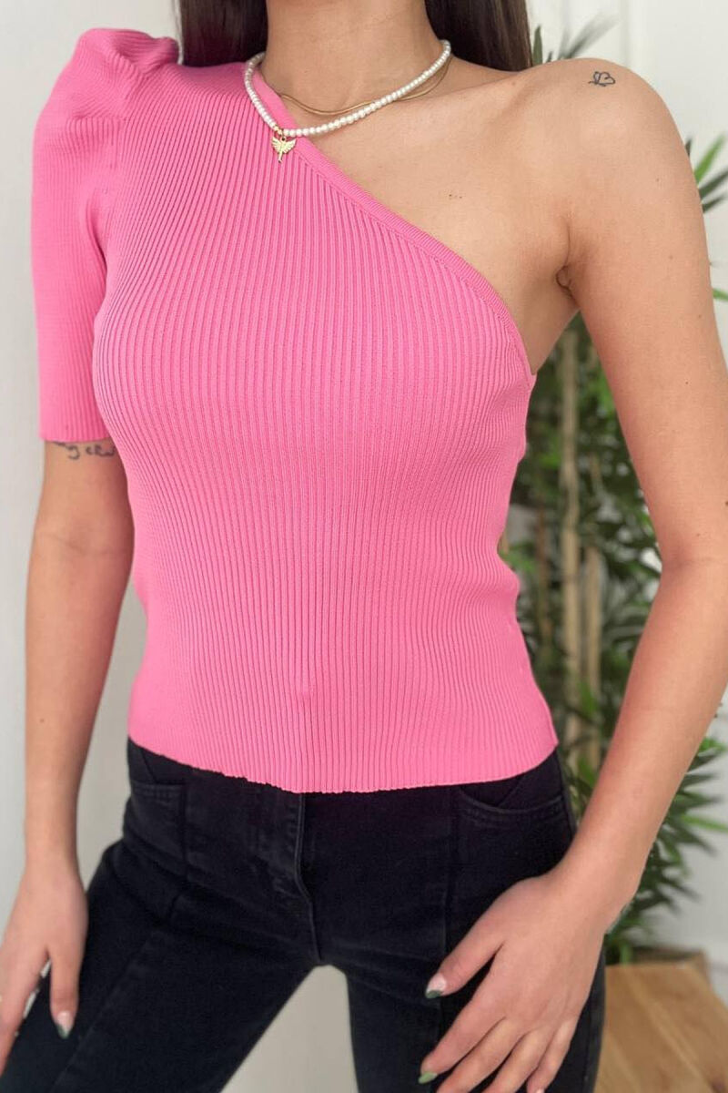 ONE ARM SIMPLE WOMAN TOP PINK/ROZE - 3