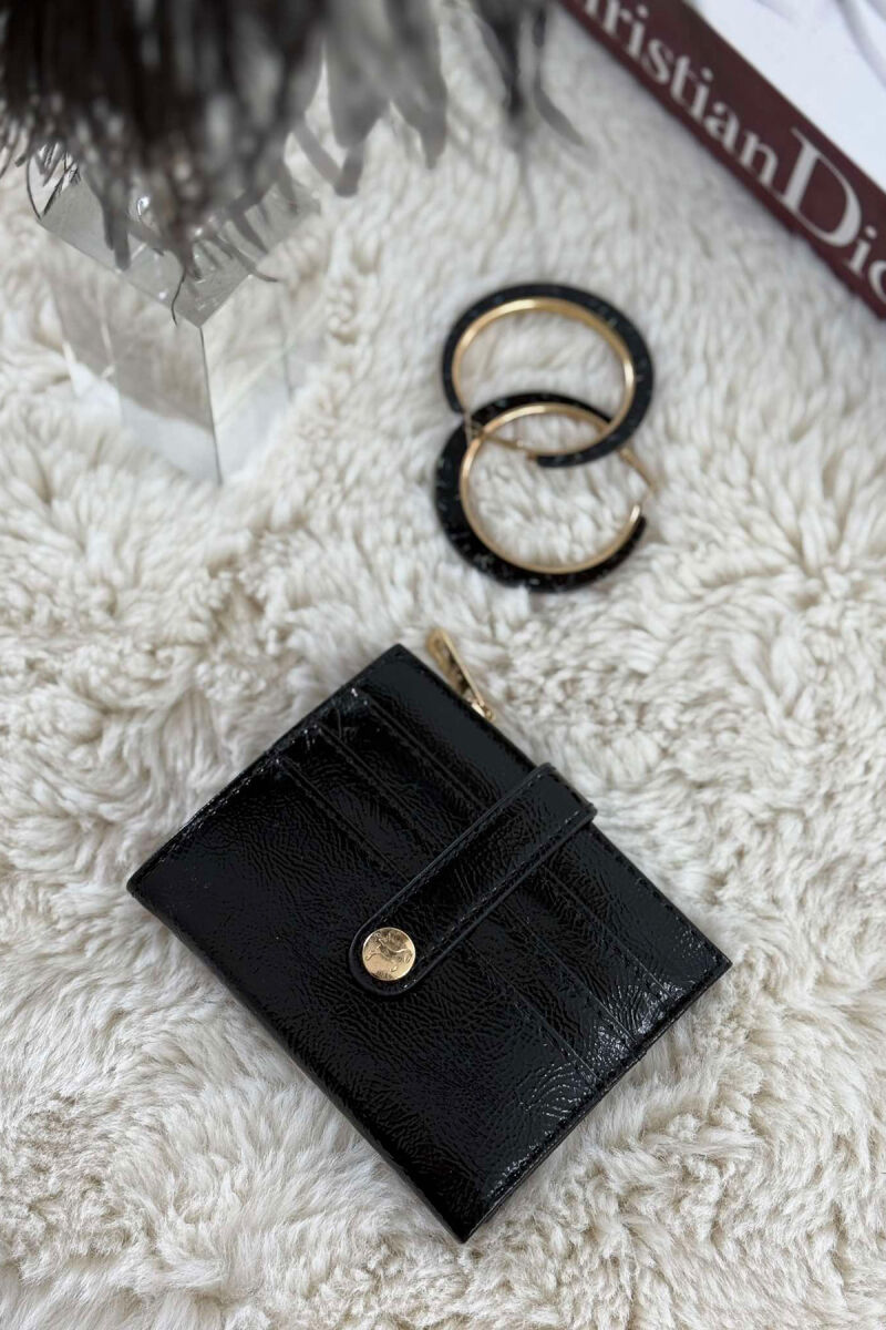 ONE BUTTON DETAIL WOMEN WALLET BLACK/ E ZEZE - 1