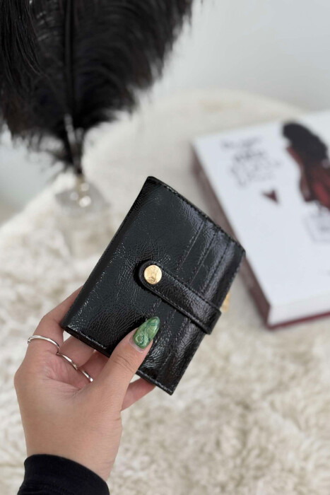 ONE BUTTON DETAIL WOMEN WALLET BLACK/ E ZEZE - 2