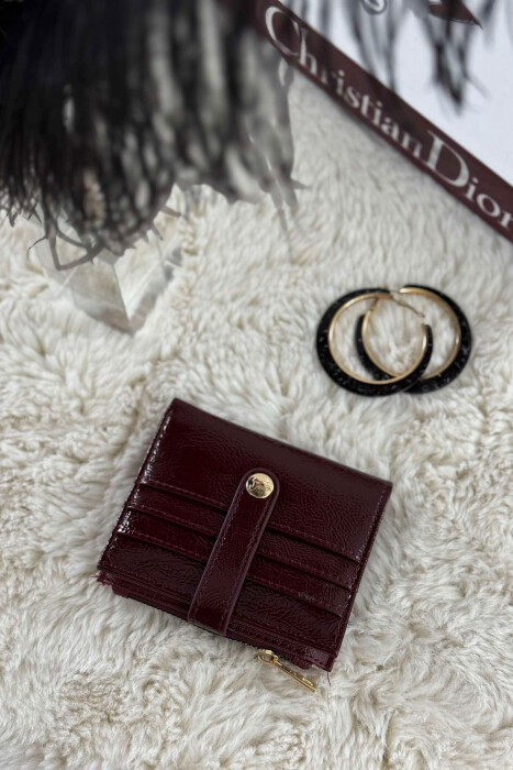 ONE BUTTON DETAIL WOMEN WALLET BURGUNDY/VISHNJE 