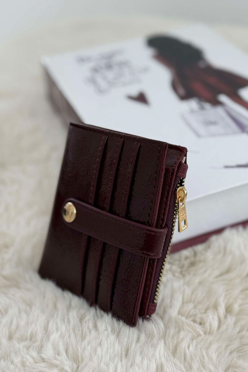 ONE BUTTON DETAIL WOMEN WALLET BURGUNDY/VISHNJE - 3