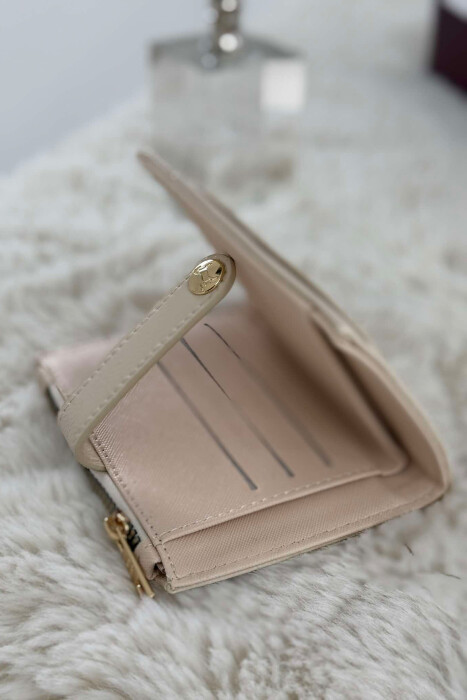 ONE BUTTON DETAIL WOMEN WALLET CREAM/KREM - 2