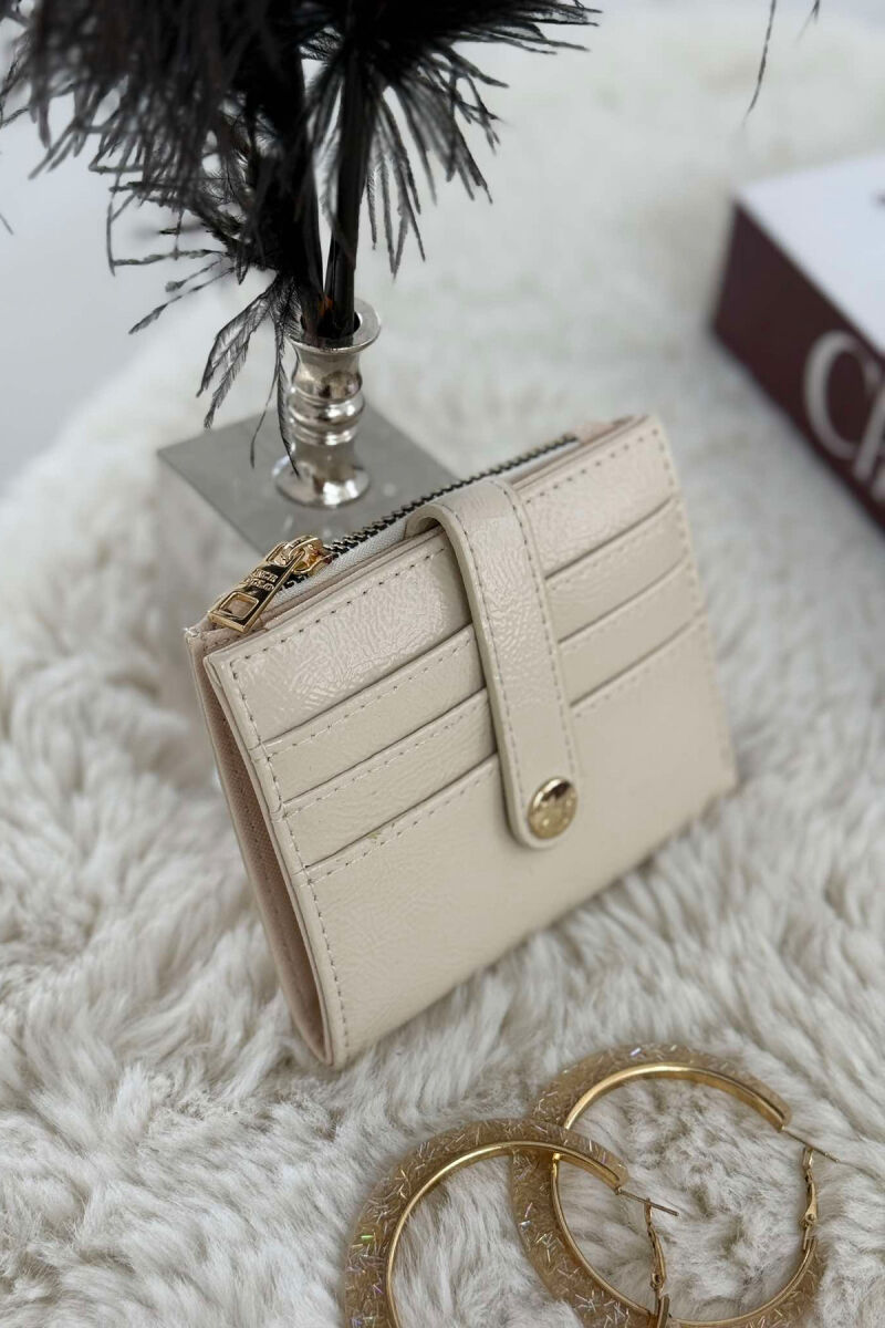 ONE BUTTON DETAIL WOMEN WALLET CREAM/KREM - 3