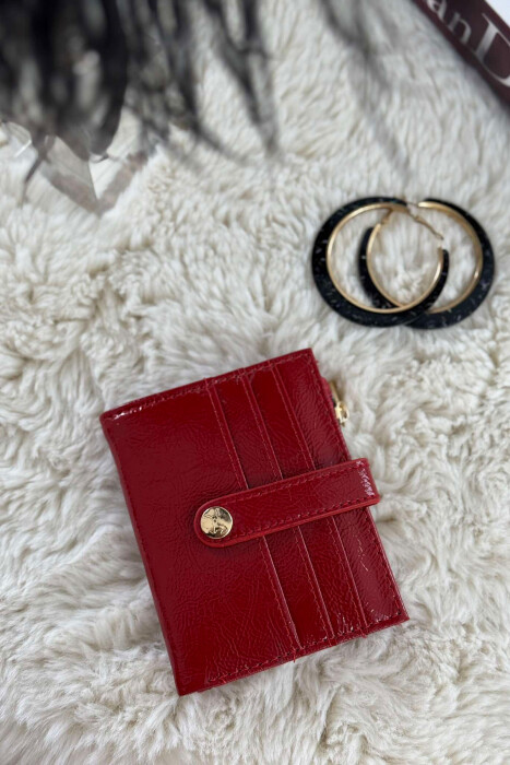 ONE BUTTON DETAIL WOMEN WALLET RED/E KUQE 