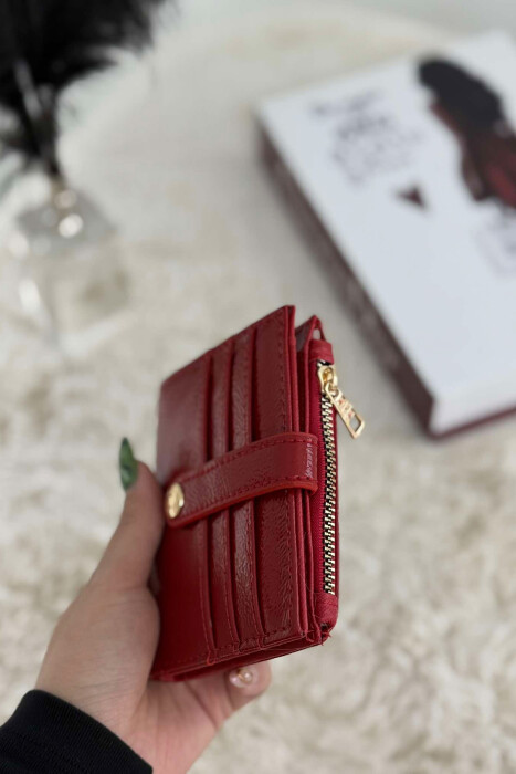 ONE BUTTON DETAIL WOMEN WALLET RED/E KUQE - 2