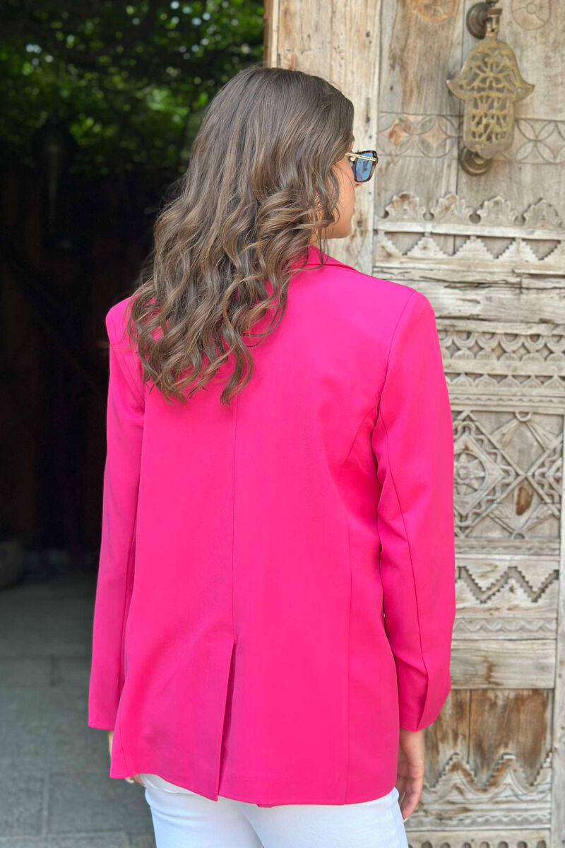 ONE BUTTON ONE COLOR SIMPLE WOMAN JACKET FUCHSIA/CIKLAMI - 2