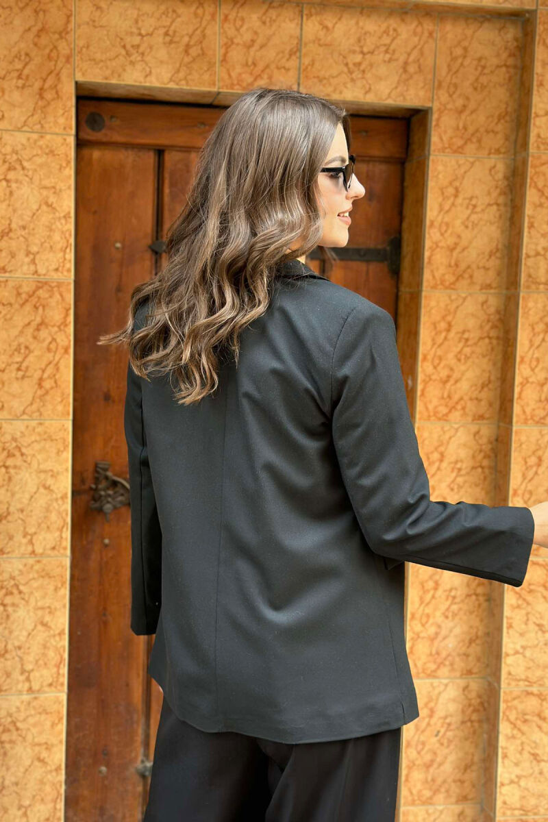 ONE BUTTON PRIMER ONE COLOR WOMAN JACKET BLACK/ E ZEZE - 4