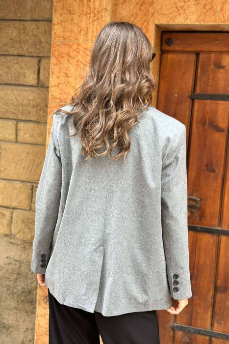 ONE BUTTON PRIMER ONE COLOR WOMAN JACKET GREY/GRI - 2