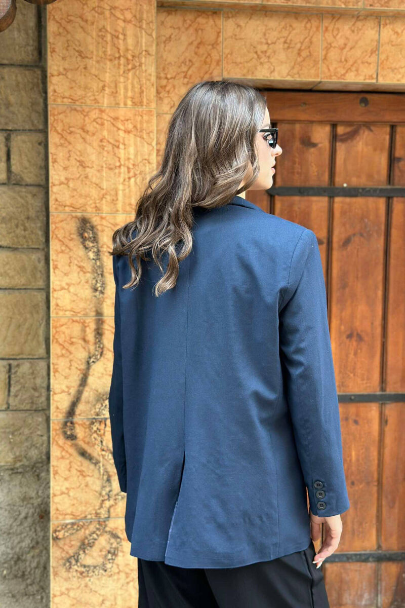 ONE BUTTON PRIMER WOMAN JACKET IN DARK BLUE COLOR - 2