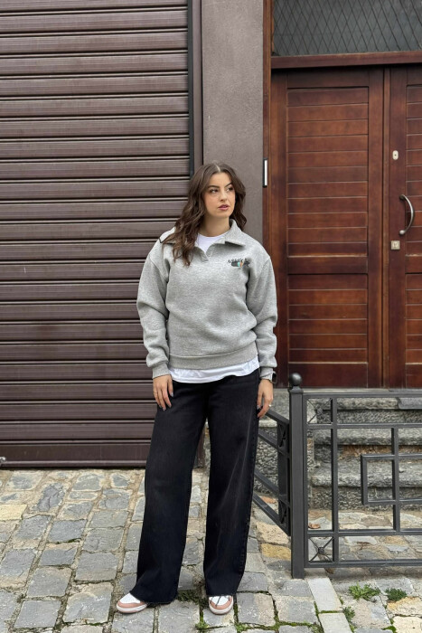 ONE COLOR ATHLETIC WOMEN SWEATSHIRT GREY/GRI 