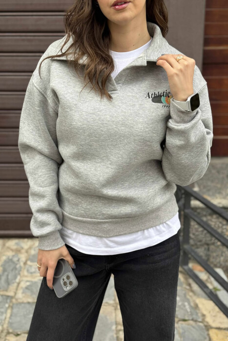 ONE COLOR ATHLETIC WOMEN SWEATSHIRT GREY/GRI - 2