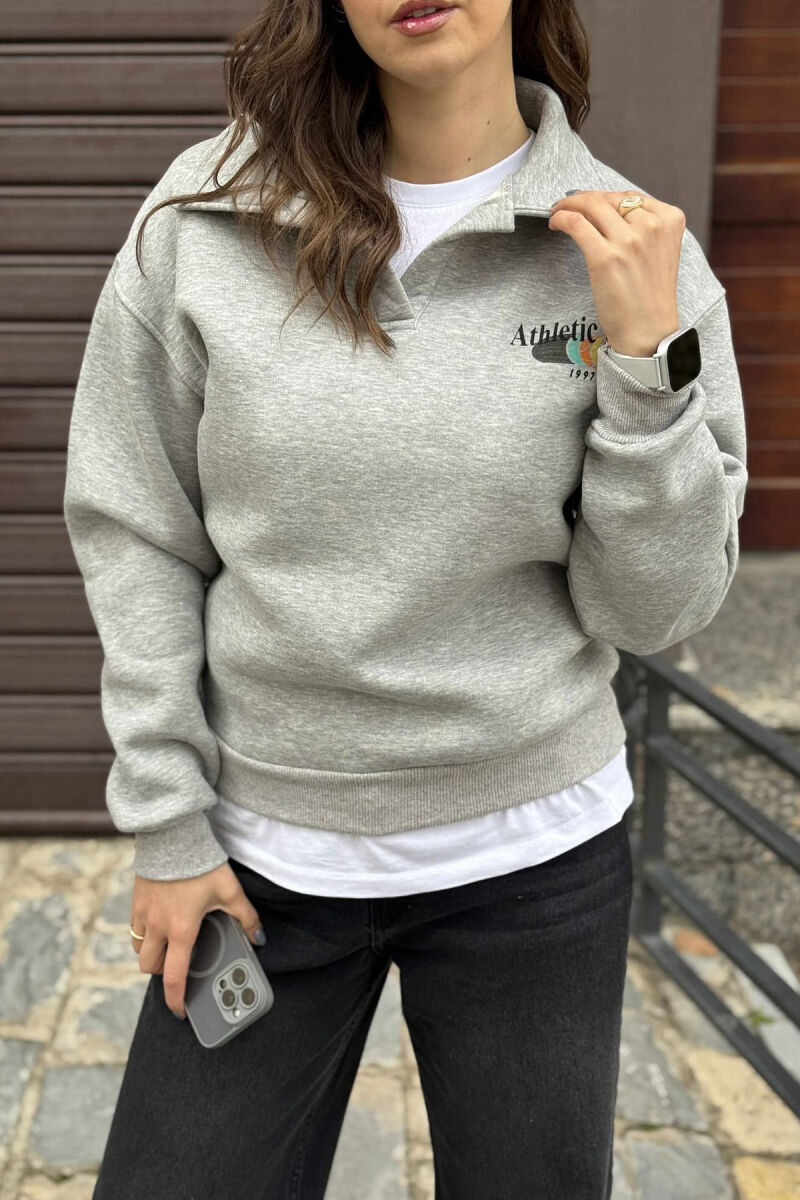 ONE COLOR ATHLETIC WOMEN SWEATSHIRT GREY/GRI - 2