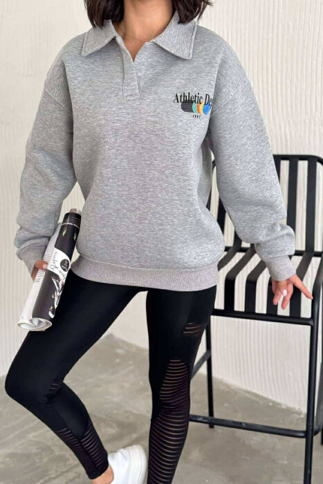 ONE COLOR ATHLETIC WOMEN SWEATSHIRT GREY/GRI - 3