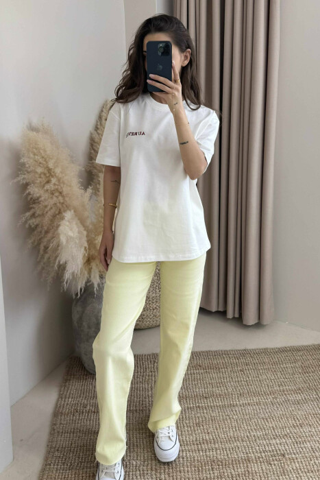 ONE COLOR BACK IMAGE ONE COLOR WOMEN T-SHIRT WHITE-E BARDHE 