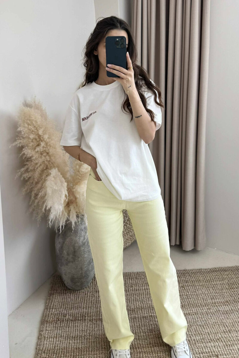 ONE COLOR BACK IMAGE ONE COLOR WOMEN T-SHIRT WHITE-E BARDHE - 4