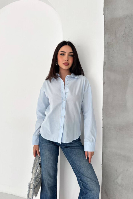 ONE COLOR BACK LACING WOMEN SHIRT LIGHTBLUE/BZ 