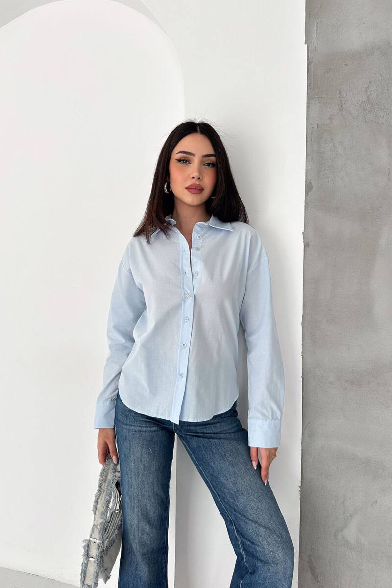 ONE COLOR BACK LACING WOMEN SHIRT LIGHTBLUE/BZ - 1