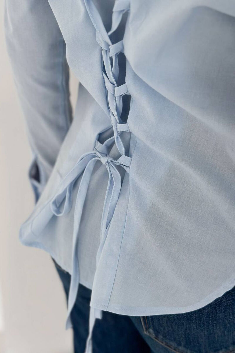 ONE COLOR BACK LACING WOMEN SHIRT LIGHTBLUE/BZ - 3