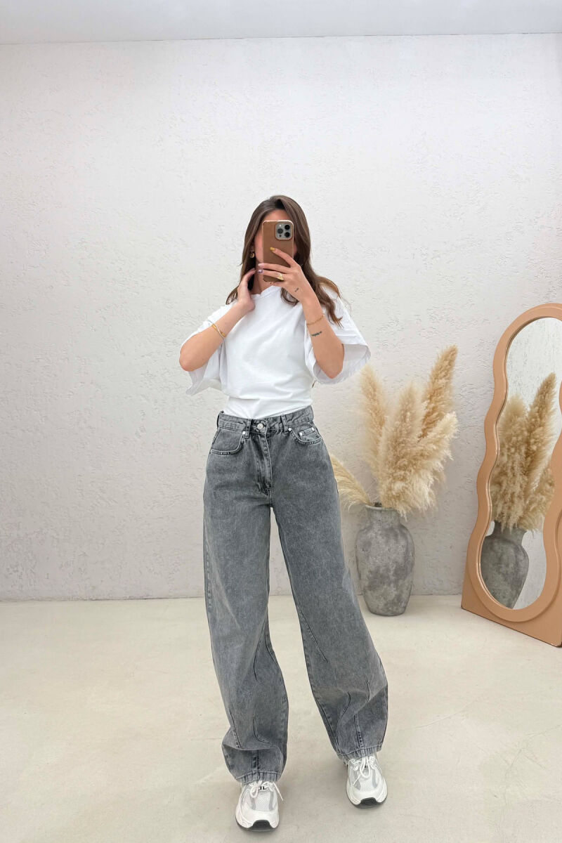 ONE COLOR BALLON WOMAN JEANS GREY/GRI - 1