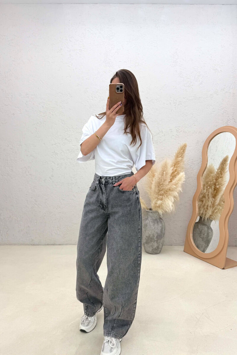 ONE COLOR BALLON WOMAN JEANS GREY/GRI - 2