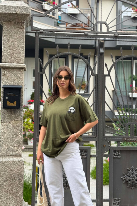 T-SHIRT NJE NGJYRESH ME IMAZH PARA PER FEMRA NE NGJYRE ULLI - KLAUDIO FASHION