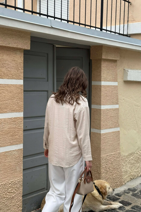 ONE COLOR BEAR LOGO WOMAN SHIRT BEIGE/BEZHE - 3