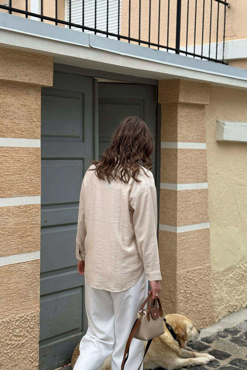 ONE COLOR BEAR LOGO WOMAN SHIRT BEIGE/BEZHE - 3