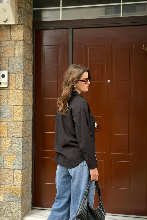 ONE COLOR BEAR LOGO WOMAN SHIRT BLACK/ E ZEZE - 3