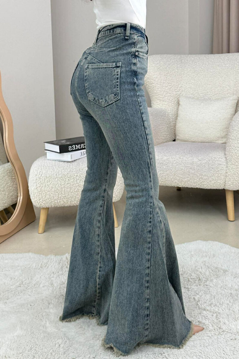 ONE COLOR BELL BOTTOM WOMEN JEANS BLUE/BLU - 2