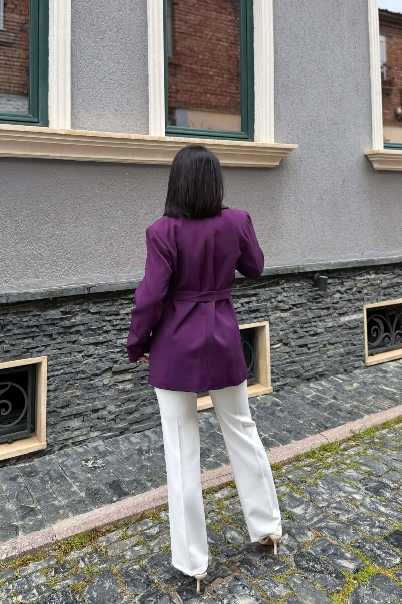 ONE COLOR BELT DETAIL WOMAN JACKET PURPLE/LEJLA - 3