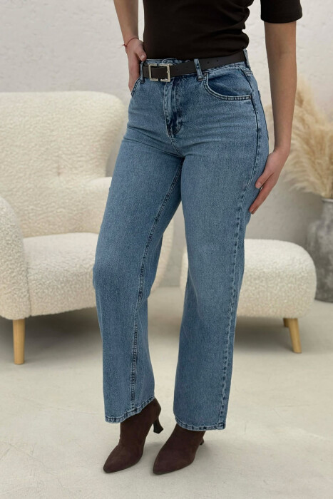 ONE COLOR BELT DETAIL WOMAN JEANS LIGHTBLUE/BZ - 2