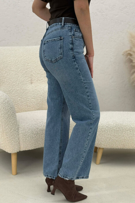 ONE COLOR BELT DETAIL WOMAN JEANS LIGHTBLUE/BZ - 3