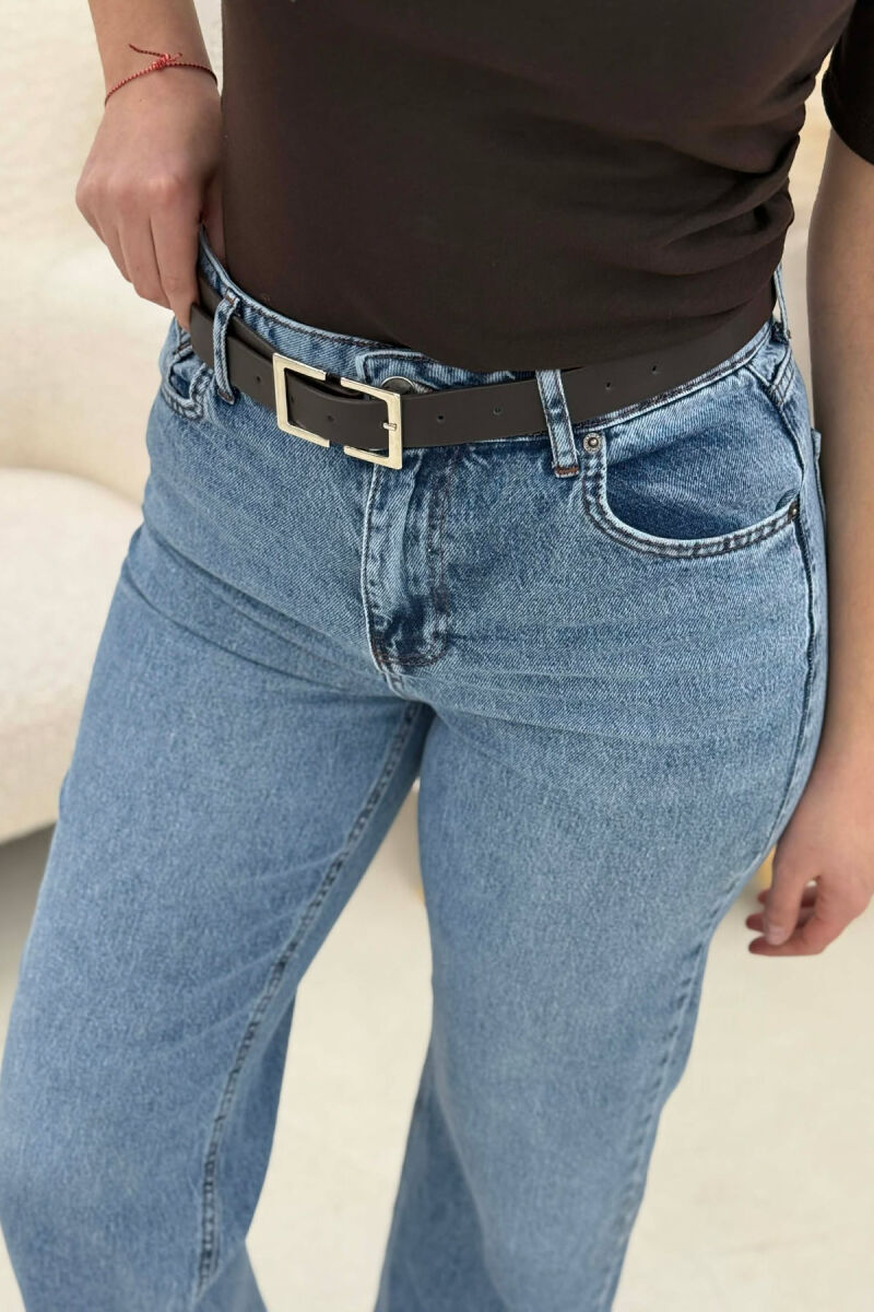 ONE COLOR BELT DETAIL WOMAN JEANS LIGHTBLUE/BZ - 4