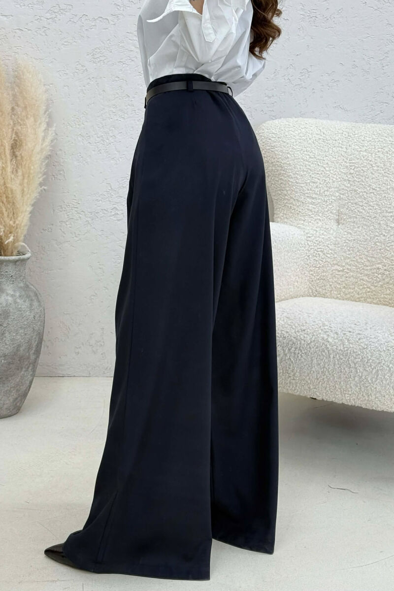 ONE COLOR BELT DETAIL WOMAN TROUSERS BLUE/BLU - 3