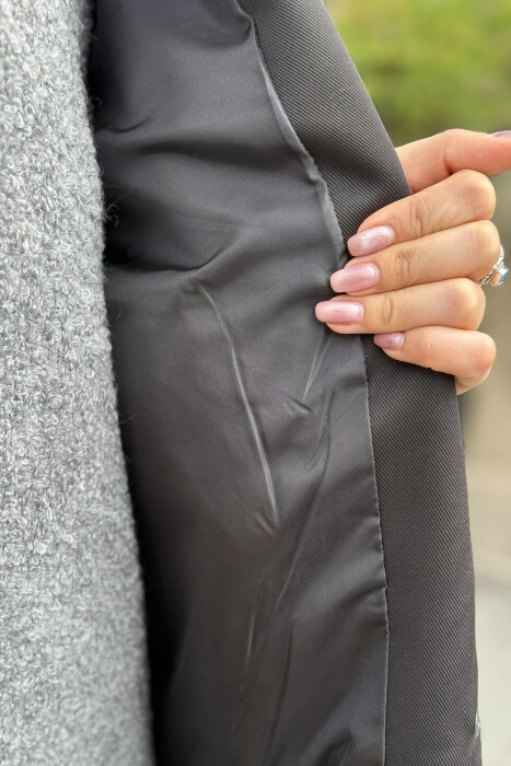 ONE COLOR BELT DETAIL WOMEN JACKET BLACK/ E ZEZE - 9