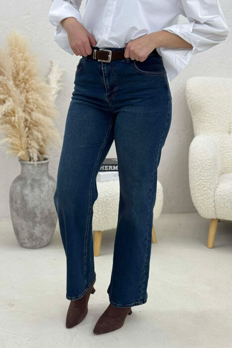ONE COLOR BELT DETAIL WOMEN JEANS BLUE/BLU - 2